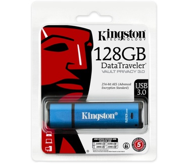 Kingston 128GB USB 3.0 DTVP30 256BIT AES ENCRYPTED FIPS 197 128GB