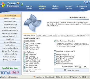 Tweak-XP Pro 4.0 screenshot
