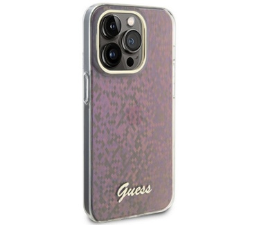 Guess Faceted Mirror Back Case - iPhone 15 Pro Max (6.7") - Roze Roze