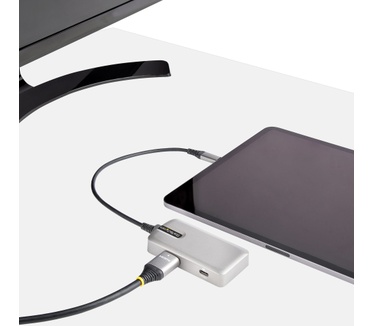 Startech.com USB C Multiport Adapter, USB Type-C naar 4K 60Hz HDMI 2.0, 100W Power Delivery Pass-through, 3-Port 10Gbps USB Hub, Compacte USB C Mini Dock, 25cm Kabel