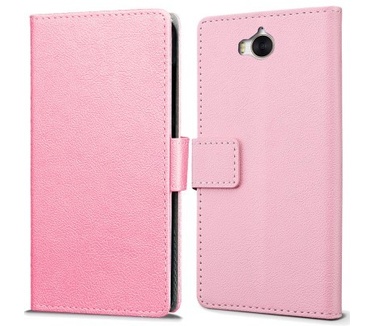qMust Huawei Y6 (2017) Wallet Hoesje Roze