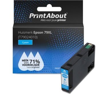 PrintAbout Huismerk Epson 79XL (T79024010) Inktcartridge Cyaan Hoge capaciteit