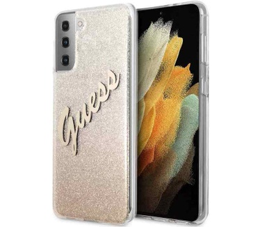 Guess Gradient Vintage Glitter Case - Samsung Galaxy S21 - Goud Goud