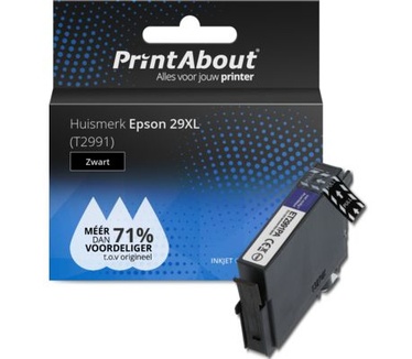 PrintAbout Huismerk Epson 29XL (T2991) Inktcartridge Zwart Hoge capaciteit
