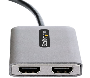 Startech.com Displayport MST HUB, DP naar Dual HDMI 4K 60Hz, DisplayPort Multi Monitor Adapter met 30cm Kabel, DP 1.4 Multi Stream Transport Hub, DSC, HBR3, DP naar HDMI Splitter voor 2 Schermen