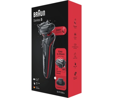 Braun Series 5 50-R1200s Elektrisch Scheerapparaat Met Precisietrimmer, Rood