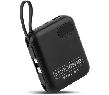 Mojogear MINI GO 10.000 mAh powerbank met ingebouwde kabels - Zwart
