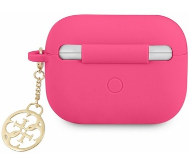 Guess Charms Silicone Case voor Apple Airpods Pro - Fuchsia Roze
