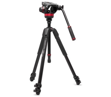 Manfrotto 502 Fluid Video Head Flat Base with 055 Video Aluminium Tripod