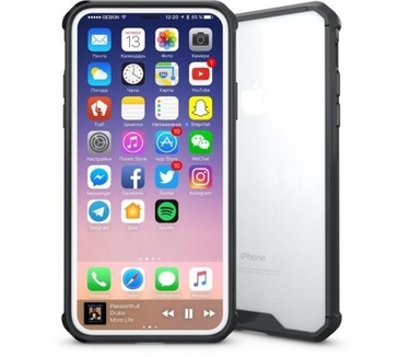 qMust Apple iPhone X premium clear case met zwarte bumper