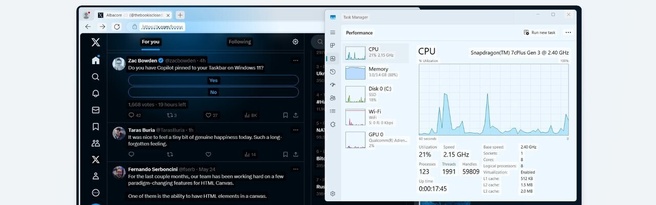 Windows Recall op Qualcomm Snapdragon 7cx+ Gen3 - Bron: Albacore op X