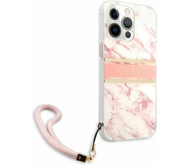 Guess Marble Stripe Back Case Apple iPhone 13 Pro (6.1") - Roze Roze