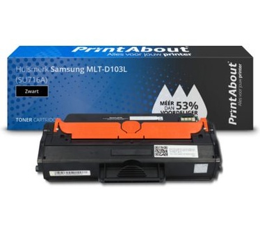 PrintAbout Huismerk Samsung MLT-D103L (SU716A) Toner Zwart Voordeelbundel 2-pack Hoge capaciteit