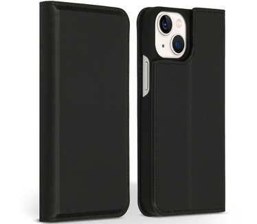 Accezz Premium Leather Slim Bookcase iPhone 13 Mini - Zwart