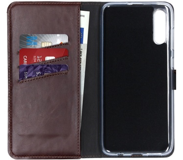 Selencia Echt Lederen Bookcase Samsung Galaxy A70 - Bruin