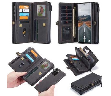 Caseme Samsung Galaxy Note 20 Ultra Luxe Multi Portemonnee Hoesje Zwart