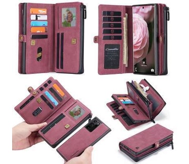 Caseme Samsung Galaxy Note 20 Ultra Luxe Multi Portemonnee Hoesje Rood