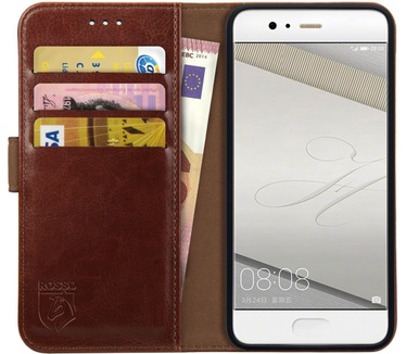 Rosso Element Huawei P10 Hoesje Book Cover Bruin (Huawei P10) Bruin