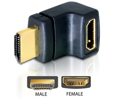 Delock HDMI Stecker > HDMI Buchse 90° oben