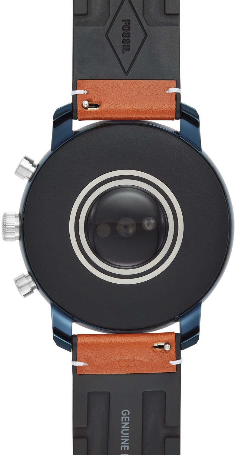 Fossil Q Explorist HR Zilver, Blauw (Bruin leder) - Kenmerken - Tweakers