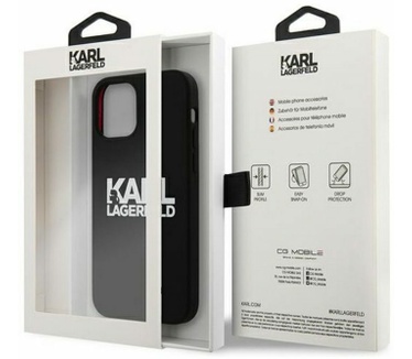 Karl Lagerfeld Silicone Back Case iPhone 12 Pro Max (6.7") Zwart Zwart