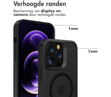 Accezz Rugged Frosted Backcover met MagSafe iPhone 14 Pro Max - Zwart