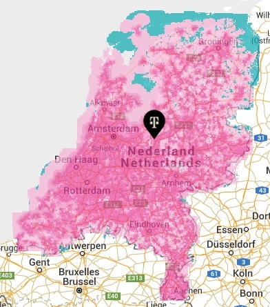 T-Mobile 4g-dekking oktober 2015