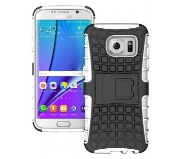 qMust Samsung Galaxy S7 Edge Rugged Hybrid Case - Dual Protection - White