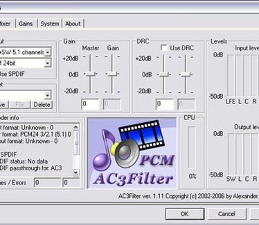 AC3Filter 1.11 screenshot (resized)