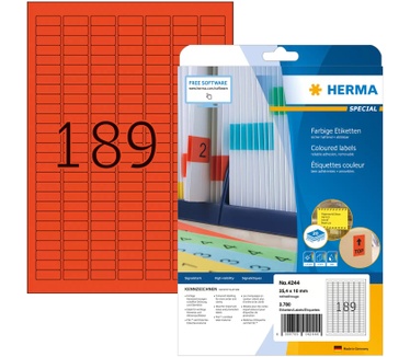 Herma Etiketten rood 25.4x10 A4 3780 st.