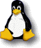 Tux (linux logo, kleiner met schaduw)