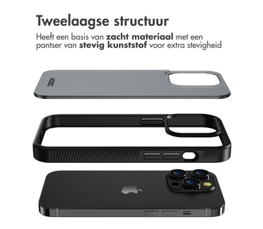 Accezz Rugged Frosted Backcover iPhone 14 Pro - Zwart