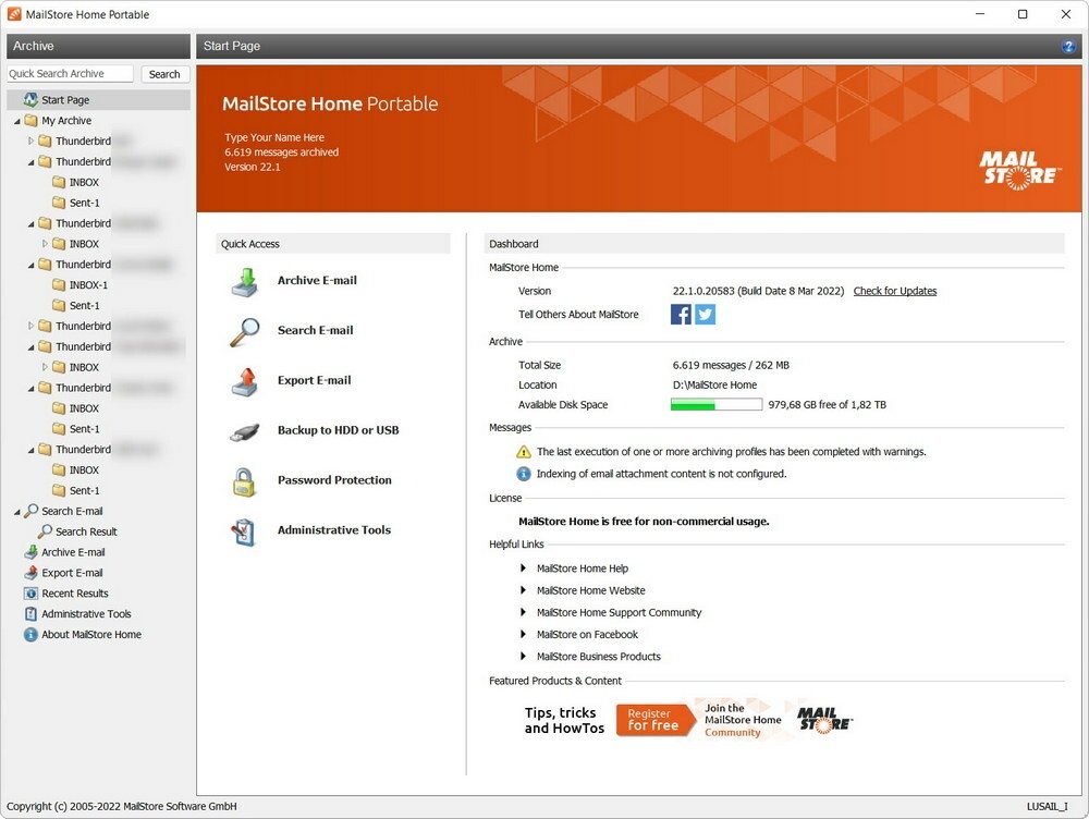 MailStore Home kopen? Prijzen Tweakers