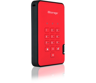 iStorage diskAshur2 256-bit 1TB USB 3.1 secure encrypted solid-state drive - Red IS-DA2-256-SSD-1000-R