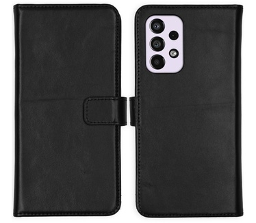 Selencia Echt Lederen Bookcase Samsung Galaxy A33 - Zwart