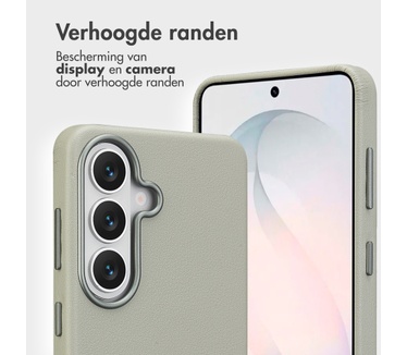 Accezz Leather Bookcase 2-in-1 met MagSafe Samsung Galaxy S26 - Light Grey