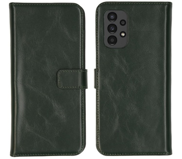 Selencia Echt Lederen Bookcase Samsung Galaxy A13 (4G) - Groen