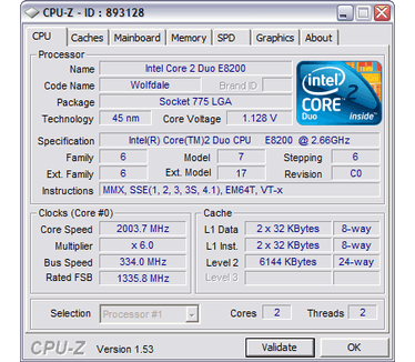 CPU-Z 1.53 screenshot (481 pix)