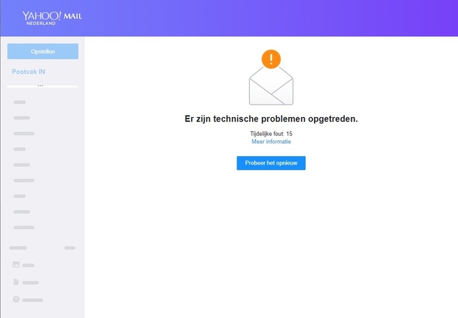 Yahoo Mail kampt met storing