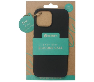eStuff Black silk-touch silicone case for iPhone 13 Pro Max (iPhone 13 Pro Max) Zwart