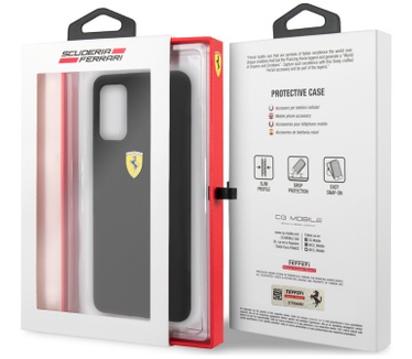 Ferrari SF Silicone Case voor Samsung Galaxy S20 Plus - Zwart  Zwart