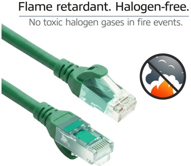 ACT Groene 10 meter TPE U/UTP CAT6A ultra-flex patchkabel snagless met RJ45 connectoren