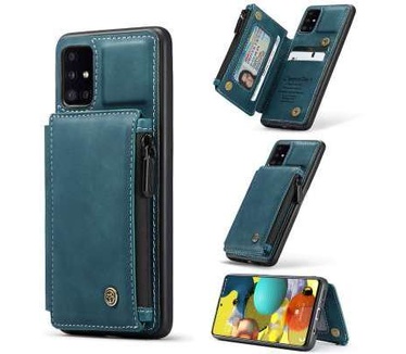 Caseme Samsung Galaxy A51 Back Cover Wallet Case - Blauw