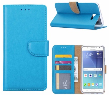 Luxe Lederen Bookcase hoesje voor de Samsung Galaxy J7 2016 - Blauw (Samsung Galaxy J7 2016) Blauw