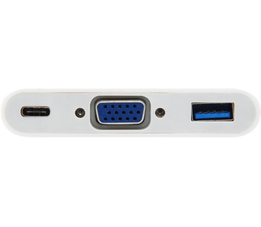Equip USB Type C to VGA Female/USB A Female/PD Adapter
