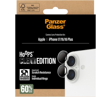 PanzerGlass PanzerGlass® Hoops® Transparent Camera Lens Protector iPhone 17 | iPhone 16 | 16 Plus