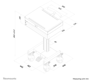 Neomounts Neomounts MED-M100 Medisch mobiel werkstation -17" - gasveer - vergrendelbaar