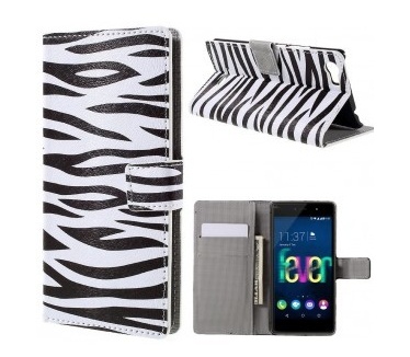 qMust Wiko Fever 4G Wallet Case - hoesje met stand - Zebra