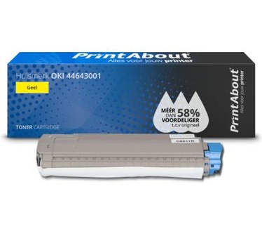 PrintAbout Huismerk OKI 44643001 Toner Geel