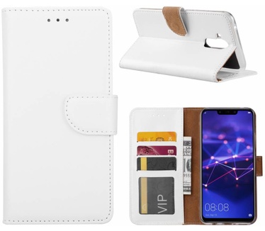 Luxe Lederen Bookcase hoesje voor de Huawei Mate 20 Lite - Wit (Huawei Mate 20 Lite) Wit